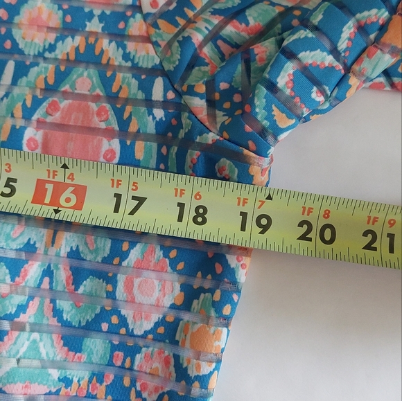 Ruby Rd. Woman's Multicolor Striped Stretch Scoop Neck 3/4 Sleeve Blouse Size S - Picture 11 of 15